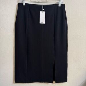 Mango Black Pencil Skirt Knee-length with Slit for Work Size M new with tags